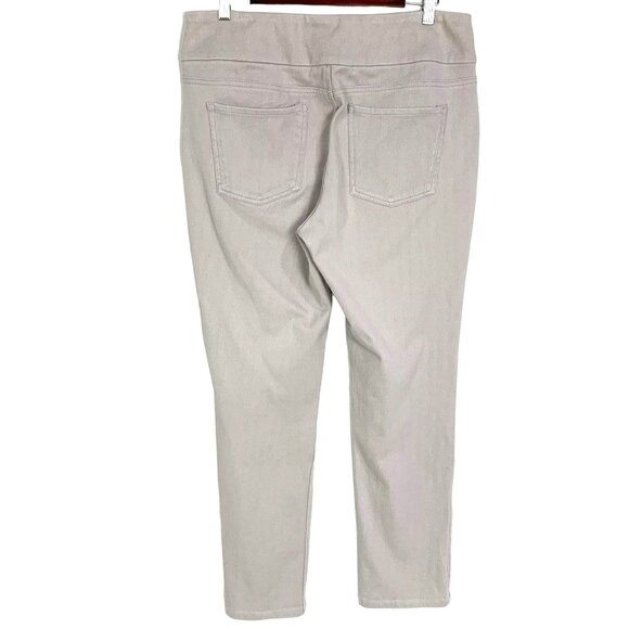 Coldwater Creek Pull On Ankle Pant Stretch Flat Front Stone Size 12 Pockets - Picture 5 of 8